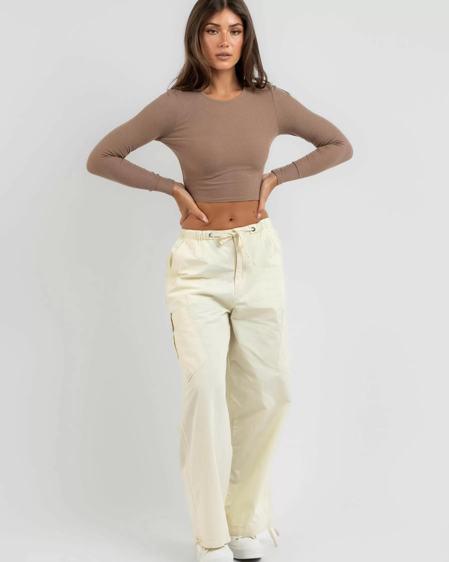 Latest Basic Rib Long Sleeve Top*Mooloola Best